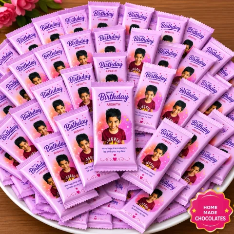 Customized Photo Chocolates for Birthday (Pack of 50)