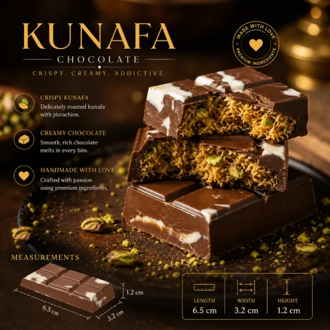 Dubai Kunafa Chocolate Mini Bar (Pack of 5)