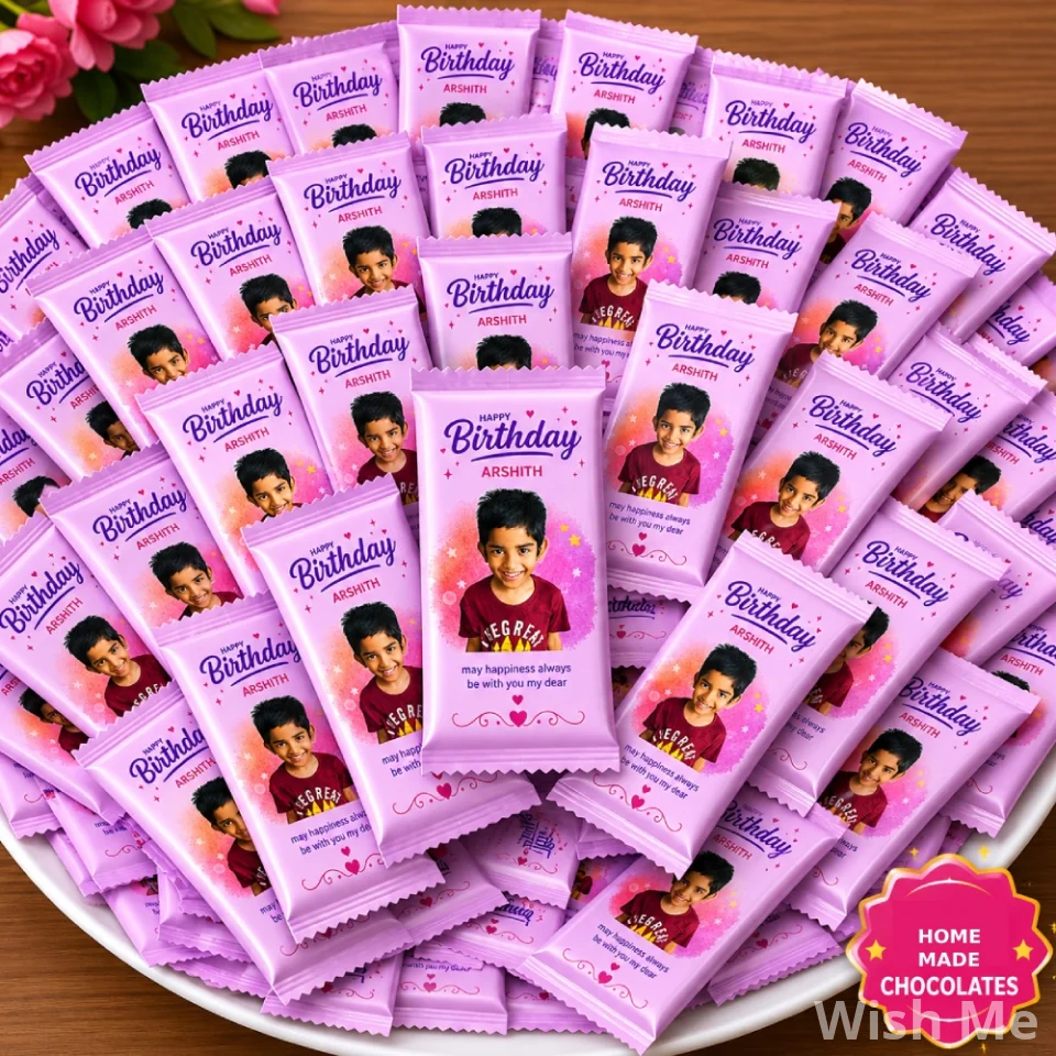 Customized Photo Chocolates for Birthday (Pack of 50)