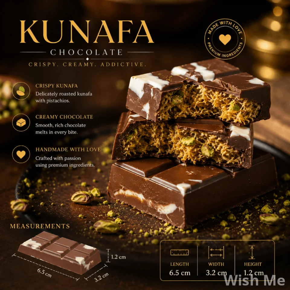Dubai Kunafa Chocolate Mini Bar (Pack of 5)