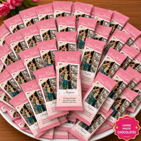 Customized Photo Chocolates for Birthday with Nuts (Pack of 50)