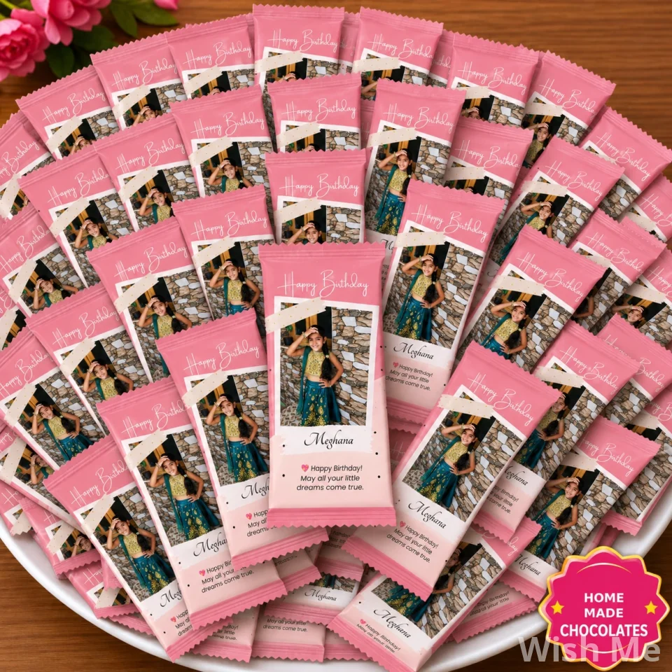 Customized Photo Chocolates for Birthday with Nuts (Pack of 50)