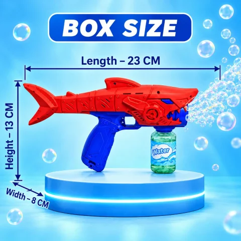Shark Bubble Gun for Kids | LED Lights and Music Rechargeable Outdoor Toy