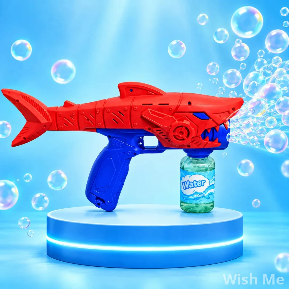 Shark Bubble Gun for Kids | LED Lights and Music Rechargeable Outdoor Toy